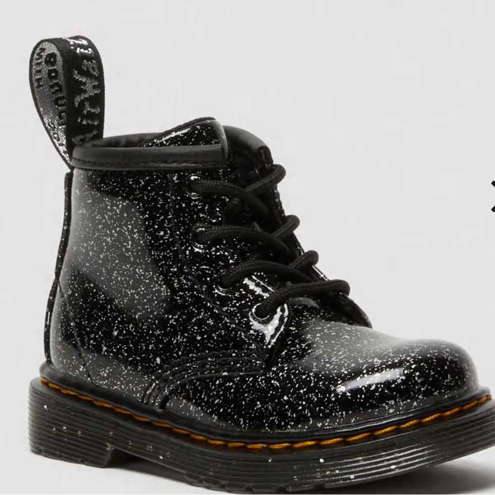 Dr. Martens 1460 Black Cosmic Glitter Lace up Boots Kids Size 8